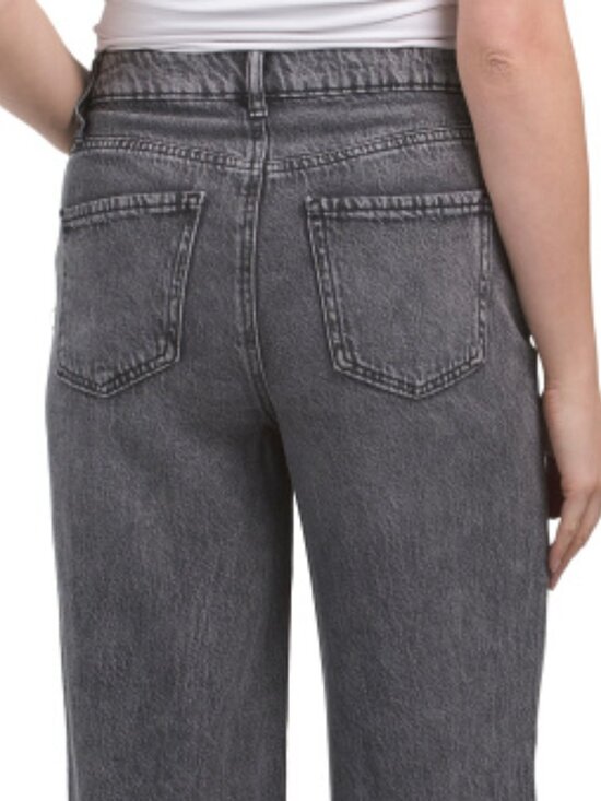 NEW REWASH Seamed Wide Leg Pants in Carbon Black for women 1125 2t7 - Picture 4 of 5